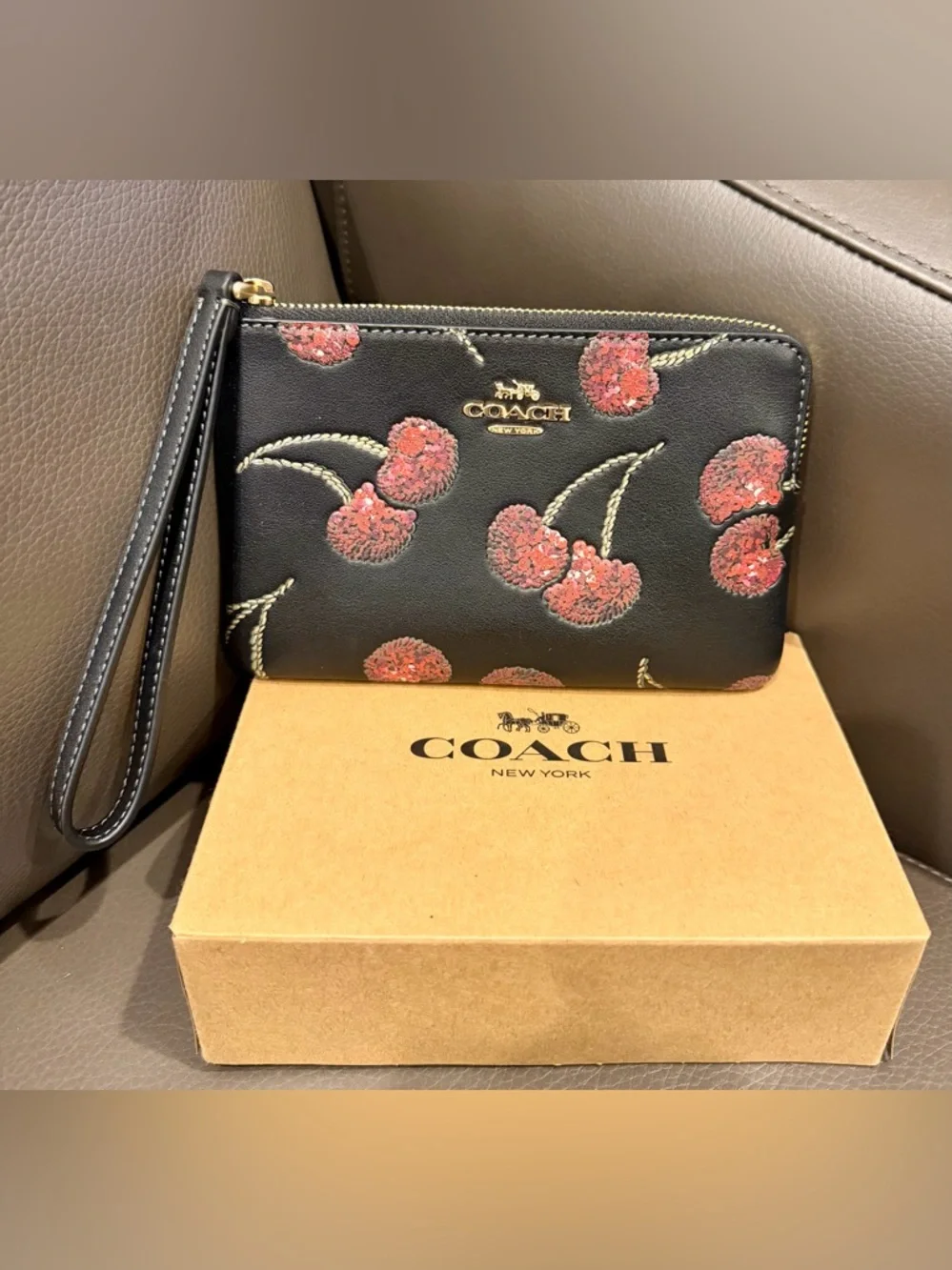 COACH Cherry Sequin Wristlet - Picture 2 of 7